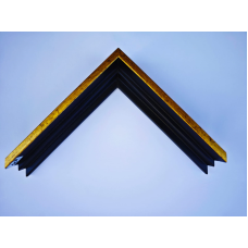 0219-2059 4,5X 2,2 27 MOLDURA BAGUETE , CANALETA PRETO COM HS OURO