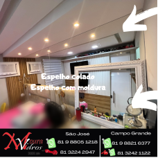 ESPELHO PARA QUARTO SOB MEDIDA E COM MOLDURA PARA PENTEADEIRA