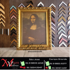 MOLDURA DOURADA PARA MONALISA