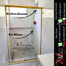 Box dourado vidro incolor blindex 