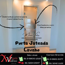 PORTA DE VIDRO JATEADA PARA LAVABO