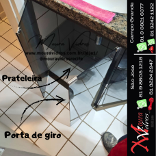 PORTINHA DE GIRO PARA ARMÁRIO EM VIDRO FUMÊ PORTINHA DE GIRO PARA ARMÁRIO EM VIDRO FUMÊ