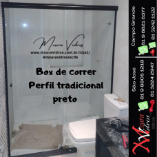 Box de correr Perfil tradicional preto