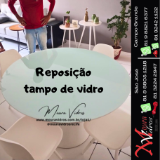 Reposição tampo de vidro Incolor pintado de branco ( decora branco )