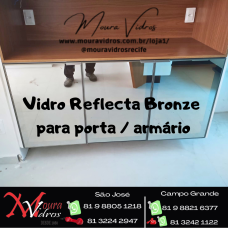 Vidro Reflecta Bronze para p orta armário