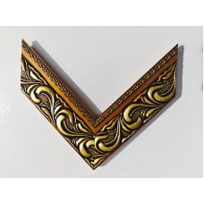 0358-8000 19  6X1,5 MOLDURA FLORAL LARGA OURO ENVELHECIDO 