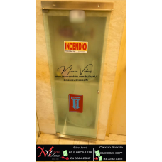 PORTA VIDRO TEMPERADO JATEADO PARA HIDRANTE
