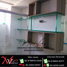 NICHO DE VIDRO / COLAGEM UV CAIXA DE VIDRO SOB MEDIDA