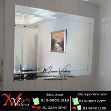 ESPELHO PERSONALIZADO  ( ESPELHO CENTRAL BISOTADO E 04 LATERAIS " MOLDURA " BISOTADO)