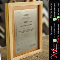 MOLDURA CAIXA PORTA PLACA / CERTIFICADO QUALQUER MEDIDA POR ENCOMENDA