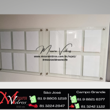 PLACA DE VIDRO (NÃO É ACRÍLICO) PORTA DOCUMENTO