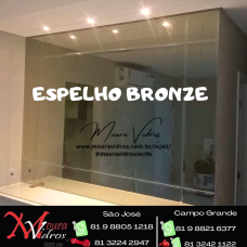 PAINEL COM ESPELHO BRONZE CRISTAL SOB MEDIDA