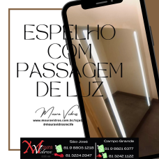 ESPELHO COM PASSAGEM DE LUZ JATEADO ILUMINAÇÃO
