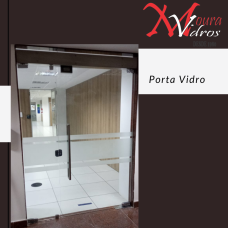 Porta de vidro temperado de 10mm com jateamento personalizado mola de piso