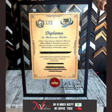QUADRO SANDUICHE DE VIDRO PARA DIPLOMA - CERTIFICADO
