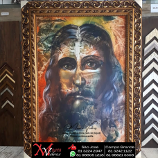 Moldura barroca de madeira para tela