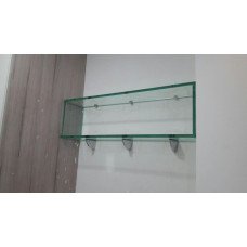 nicho de vidro com colagem Uv e suporte reforçado para parede de gesso