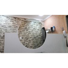 vidro fixo nas laterais e espelho redondo no centro (vivix)